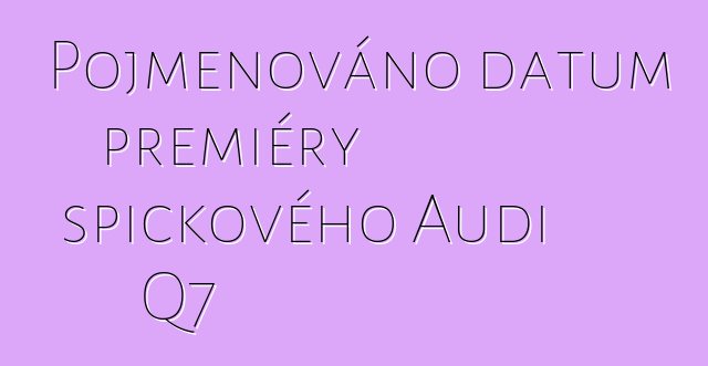 Pojmenováno datum premiéry špičkového Audi Q7