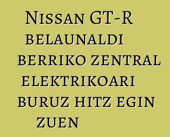 Nissan GT-R belaunaldi berriko zentral elektrikoari buruz hitz egin zuen