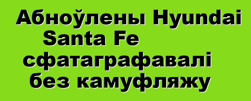 Абноўлены Hyundai Santa Fe сфатаграфавалі без камуфляжу