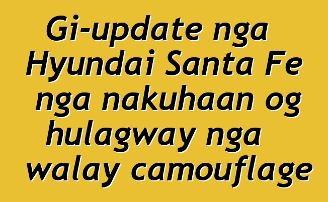 Gi-update nga Hyundai Santa Fe nga nakuhaan og hulagway nga walay camouflage