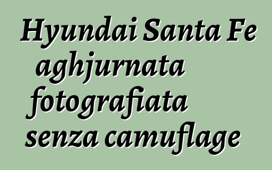 Hyundai Santa Fe aghjurnata fotografiata senza camuflage