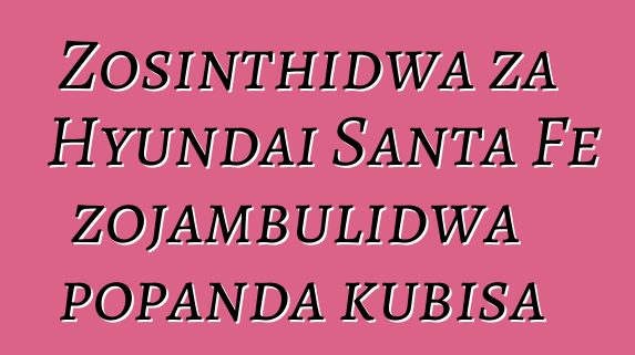Zosinthidwa za Hyundai Santa Fe zojambulidwa popanda kubisa