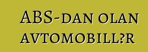 ABŞ-dan olan avtomobillər