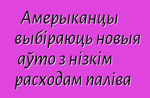 Амерыканцы выбіраюць новыя аўто з нізкім расходам паліва