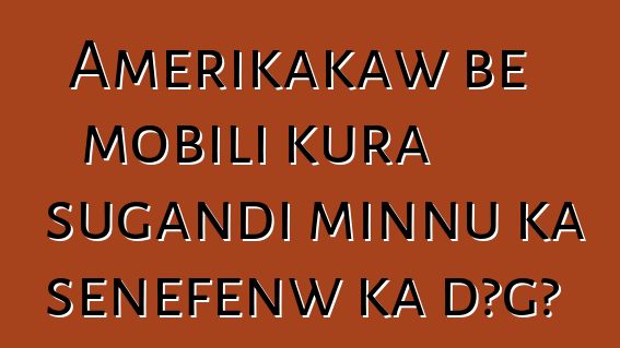 Amerikakaw bɛ mobili kura sugandi minnu ka sɛnɛfɛnw ka dɔgɔ
