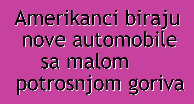 Amerikanci biraju nove automobile sa malom potrošnjom goriva