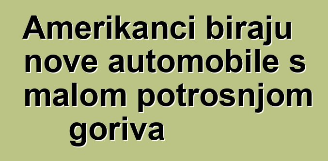 Amerikanci biraju nove automobile s malom potrošnjom goriva