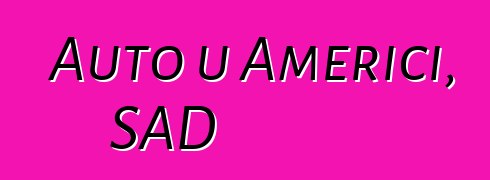 Auto u Americi, SAD