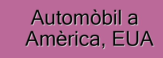 Automòbil a Amèrica, EUA