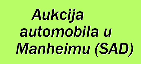 Aukcija automobila u Manheimu (SAD)