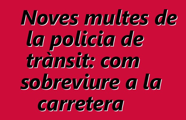 Noves multes de la policia de trànsit: com sobreviure a la carretera