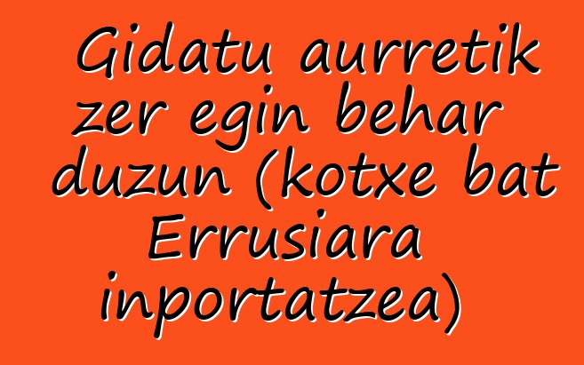 Gidatu aurretik zer egin behar duzun (kotxe bat Errusiara inportatzea)