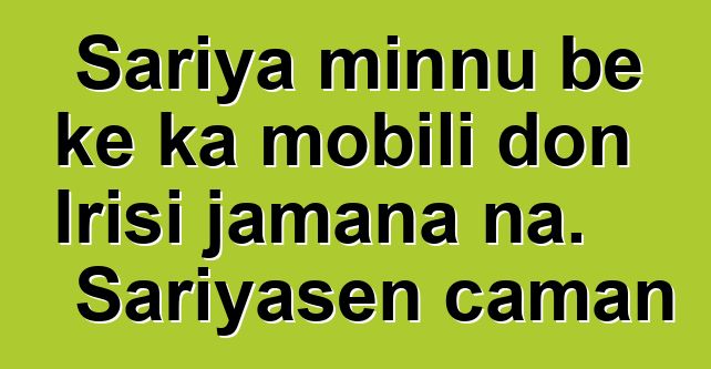 Sariya minnu bɛ kɛ ka mobili don Irisi jamana na. Sariyasen caman