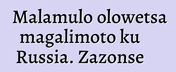Malamulo olowetsa magalimoto ku Russia. Zazonse