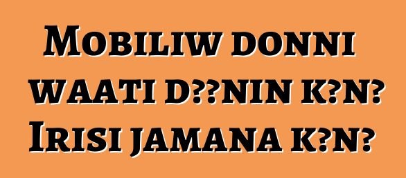 Mobiliw donni waati dɔɔnin kɔnɔ Irisi jamana kɔnɔ