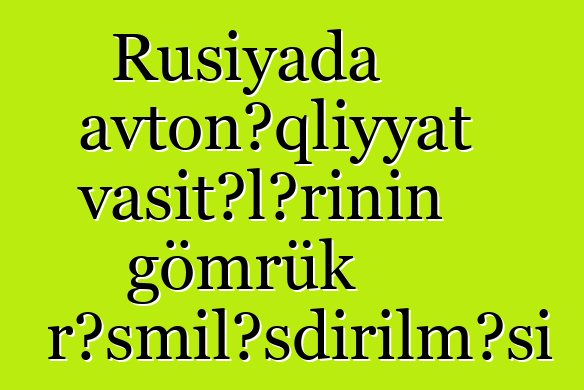 Rusiyada avtonəqliyyat vasitələrinin gömrük rəsmiləşdirilməsi