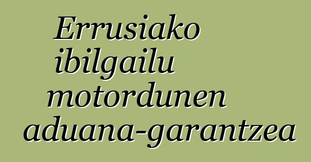 Errusiako ibilgailu motordunen aduana-garantzea