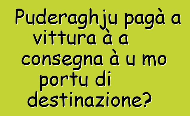 Puderaghju pagà a vittura à a consegna à u mo portu di destinazione?