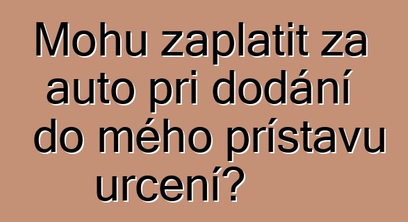 Mohu zaplatit za auto při dodání do mého přístavu určení?