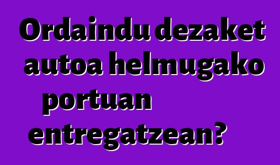 Ordaindu dezaket autoa helmugako portuan entregatzean?