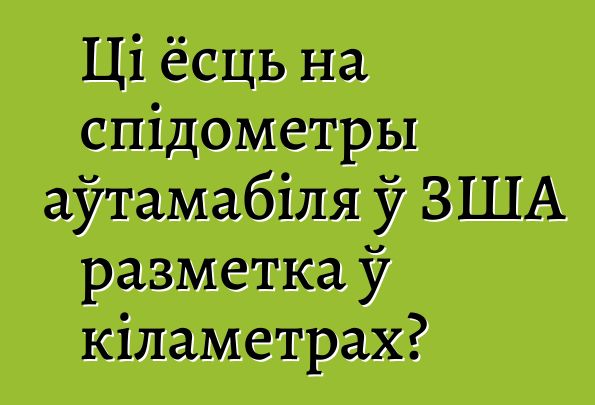 Ці ёсць на спідометры аўтамабіля ў ЗША разметка ў кіламетрах?