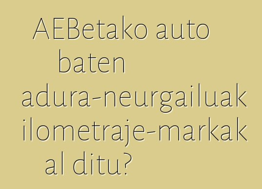 AEBetako auto baten abiadura-neurgailuak kilometraje-markak al ditu?