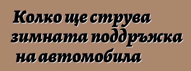 Колко ще струва зимната поддръжка на автомобила