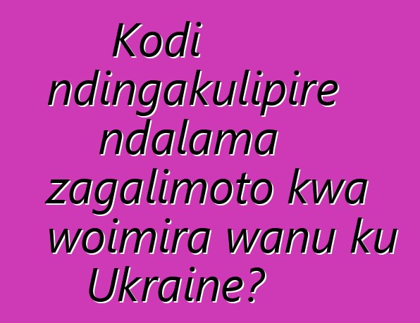 Kodi ndingakulipire ndalama zagalimoto kwa woimira wanu ku Ukraine?