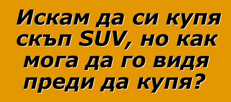 Искам да си купя скъп SUV, но как мога да го видя преди да купя?