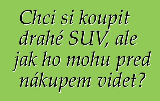 Chci si koupit drahé SUV, ale jak ho mohu před nákupem vidět?