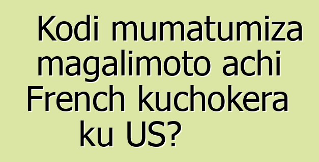 Kodi mumatumiza magalimoto achi French kuchokera ku US?