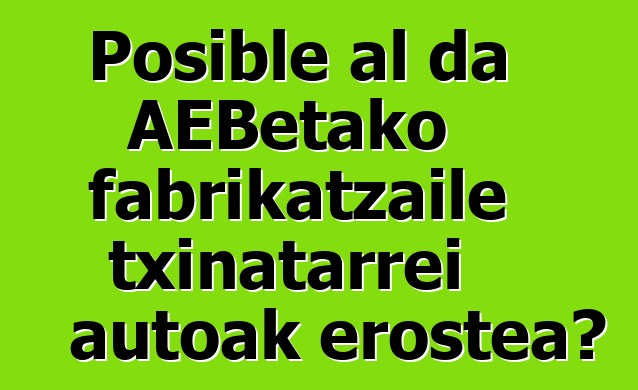 Posible al da AEBetako fabrikatzaile txinatarrei autoak erostea?