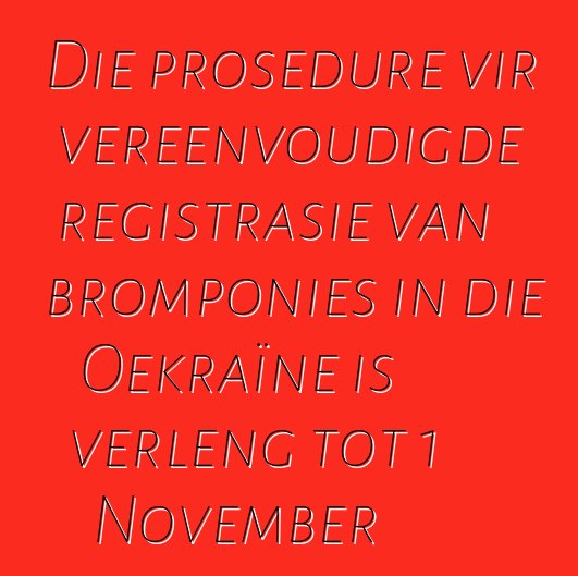 Die prosedure vir vereenvoudigde registrasie van bromponies in die Oekraïne is verleng tot 1 November