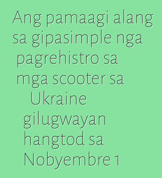 Ang pamaagi alang sa gipasimple nga pagrehistro sa mga scooter sa Ukraine gilugwayan hangtod sa Nobyembre 1