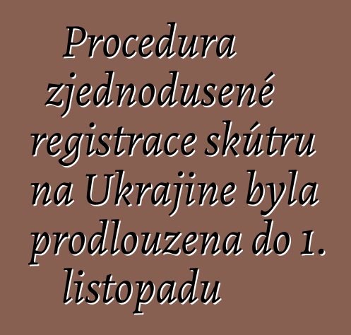 Procedura zjednodušené registrace skútrů na Ukrajině byla prodloužena do 1. listopadu