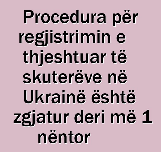 Procedura për regjistrimin e thjeshtuar të skuterëve në Ukrainë është zgjatur deri më 1 nëntor