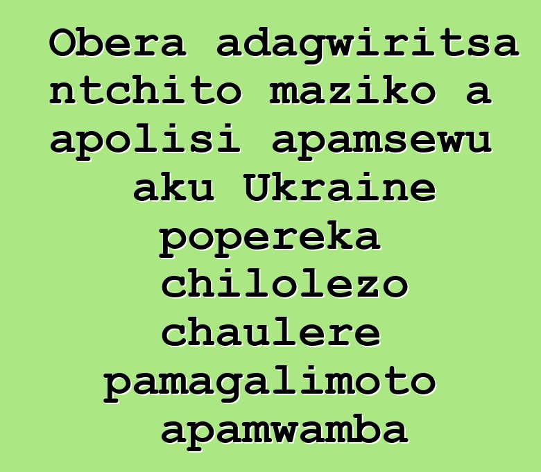Obera adagwiritsa ntchito maziko a apolisi apamsewu aku Ukraine popereka chilolezo chaulere pamagalimoto apamwamba