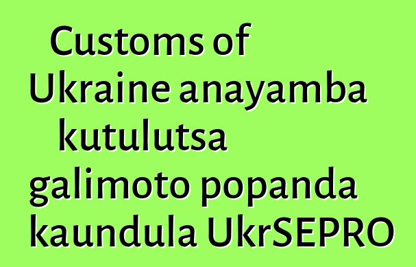 Customs of Ukraine anayamba kutulutsa galimoto popanda kaundula UkrSEPRO