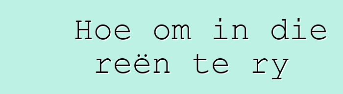 Hoe om in die reën te ry