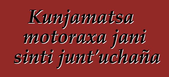 Kunjamatsa motoraxa jani sinti junt’uchaña