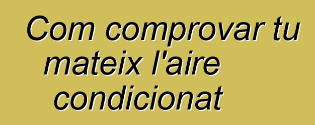 Com comprovar tu mateix l'aire condicionat