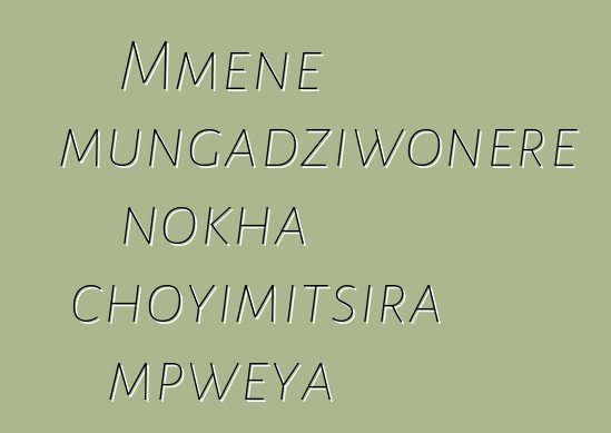 Mmene mungadziwonere nokha choyimitsira mpweya