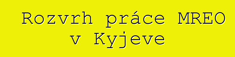Rozvrh práce MREO v Kyjevě