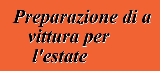 Preparazione di a vittura per l'estate