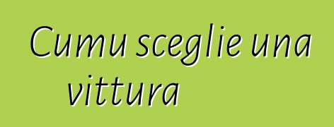 Cumu sceglie una vittura