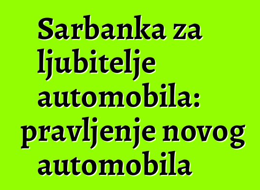 Šarbanka za ljubitelje automobila: pravljenje novog automobila