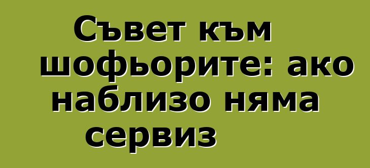 Съвет към шофьорите: ако наблизо няма сервиз