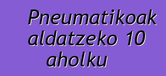 Pneumatikoak aldatzeko 10 aholku