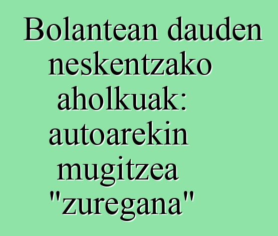 Bolantean dauden neskentzako aholkuak: autoarekin mugitzea "zuregana"