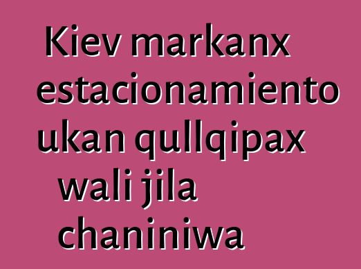 Kiev markanx estacionamiento ukan qullqipax wali jila chaniniwa
